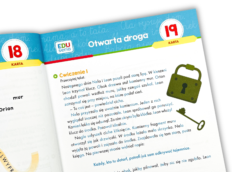 Karty pracy EDUseria do języka polskiego – zadanie z czytaniem metodą sylabową